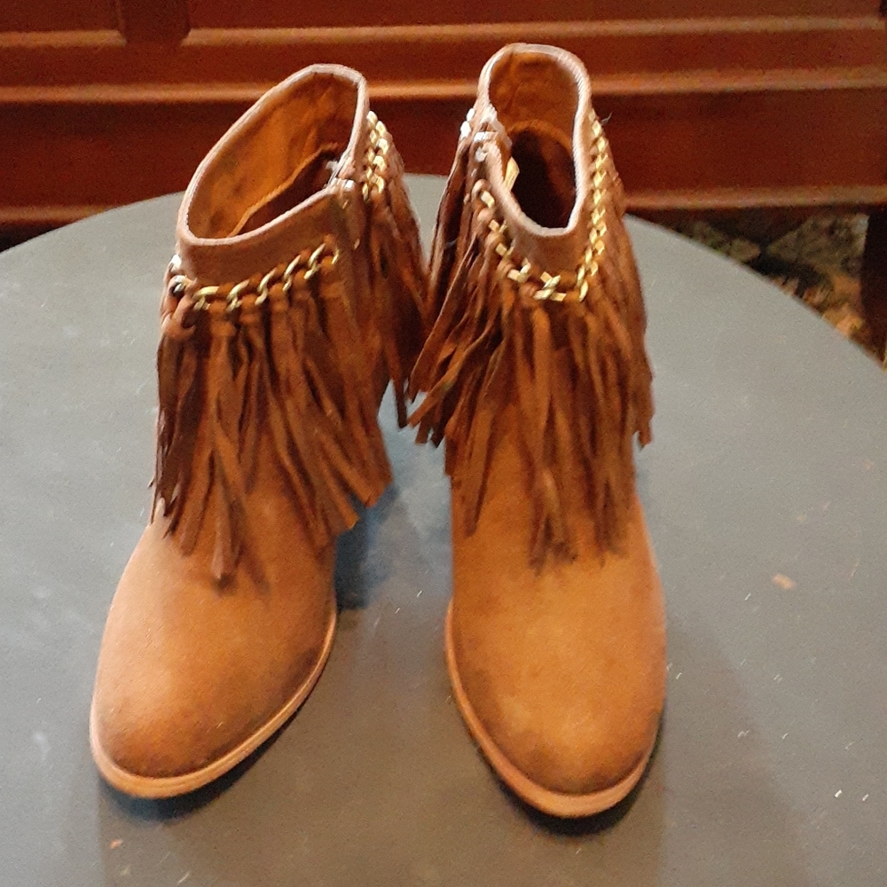 Pierre Dumas faux suede fringe boots